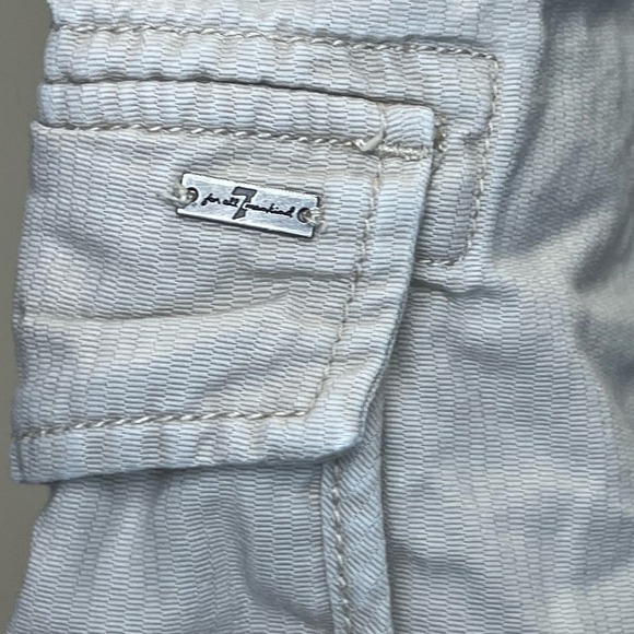 7 For All Mankind Washed Cotton Cargo Shorts Khaki Boys 12 - Picture 3 of 7